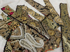 Vintage Embroidered Sari Scraps Bohemian Decorative Swatches Junk Journal Scraps