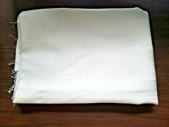 Vintage 1980s Ivory Off White Drapery Table Curtain Fabric 1-pc 60″W x 1yd 10″L
