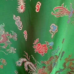Hope GREEN Dragon Brocade Chinese Satin Fabric by the Yard – 10040