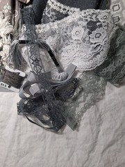 Gray Needlework Slow Stitch Bundle Vintage Fabric Embroidery Lace Craft Sewing