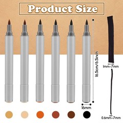 Leinuosen 6 Pack Dual Tip Leather Dye Marker Pens 1 Count (Pack of 6), Grey