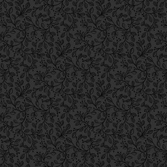 LEWIS & IRENE – Tiny Tonals – Forest Vines – Black on black ,1/4 yard
