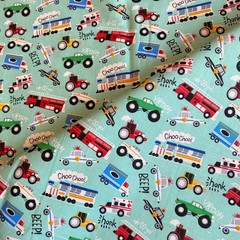 Boys Toys Trucks Fabric Cotton Print Jo-Ann 18×45