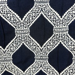 Blue and White Lattice Upholstery Fabric 3.5 yds Recover Sofa Chair Ottoman