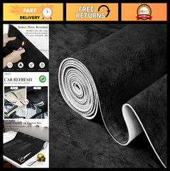 Black Suede Headliner Fabric 96″ x 60″ – Foam Backed Car Interior Material, Auto