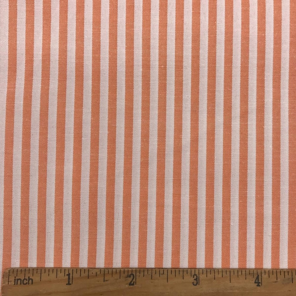 1/8″ Orange and White Striped Fabric Lightweight Polycotton 57″ W x 36″ L