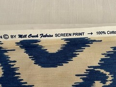 Mill Creek Fabrics Screen Print Cotton Fabric Blue And Off White 118″ x 56″