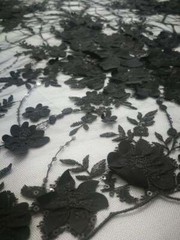 Exquisite 3D Flower Bridal Lace Fabric Embroidered Floral Sequins Lace Fabric