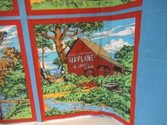 LINCOLN TEX. Country 4 Pillow Quilt Panels ROLLING STORE AIRPLANES RIDES NEW