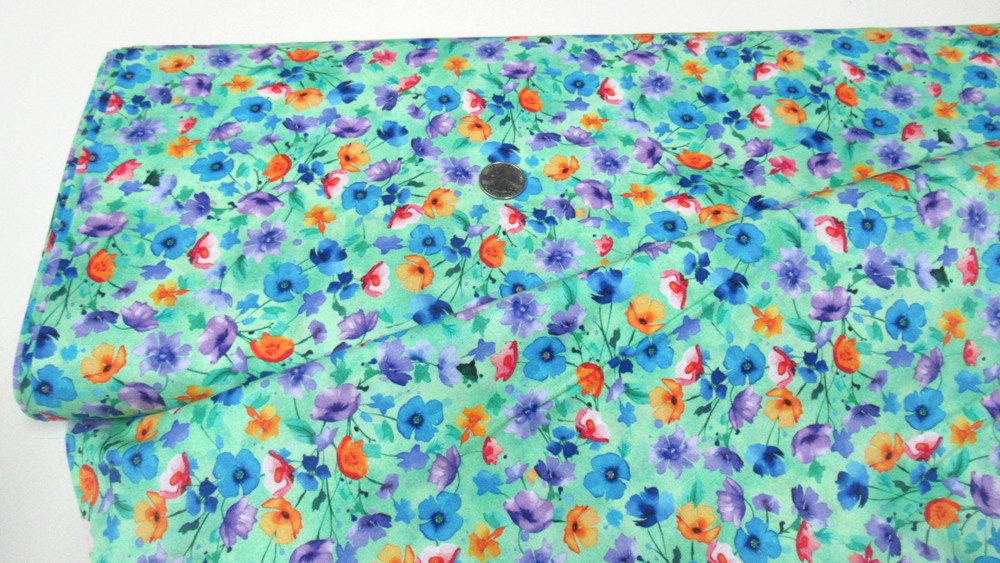 Timeless Treasures quilt-craft fabric NATURISM FLORAL green 2 yds (cd-3954)