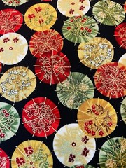 Multi Colored Circles With Black Background Fat Eighth 9×21