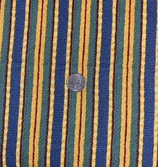 Vtg Striped Fabric Remnant By Debbie Mumm For SSI Green Golden Yellow Blue