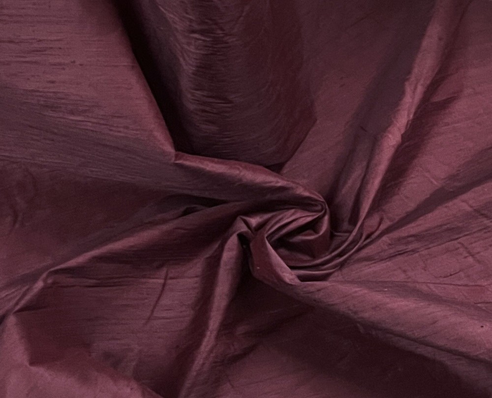 BURGUNDY 100% Silk Dupioni Fabric 54”Wide Sold By The Yard