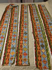 16 Yards Magic Carpet Fabric Tribal Border Cotton 7” wide 1980s Geometric VTG