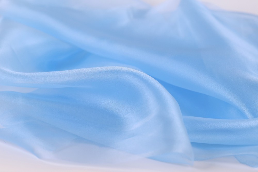 Blue Crystal Organza Fabric by the Yard, Sheer Shimmer Organza for Dresses