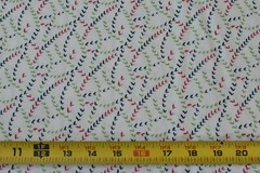 By 1/2 Yd, Red Green & Navy Print on Off-White, Moda, Christenson, V and Co.V403