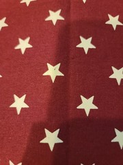 Cotton fabric dark red with cream stars 2 yards