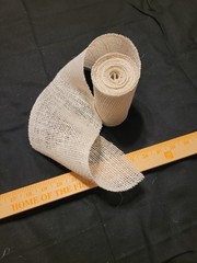 Natural Burlap Roll – NO WIRE – 3 yards 14 inches long 5 1/2 inches wide – Bows