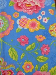 Lot of Fabric, floral, blue, white, pink, purple, orange, 1lb 5oz
