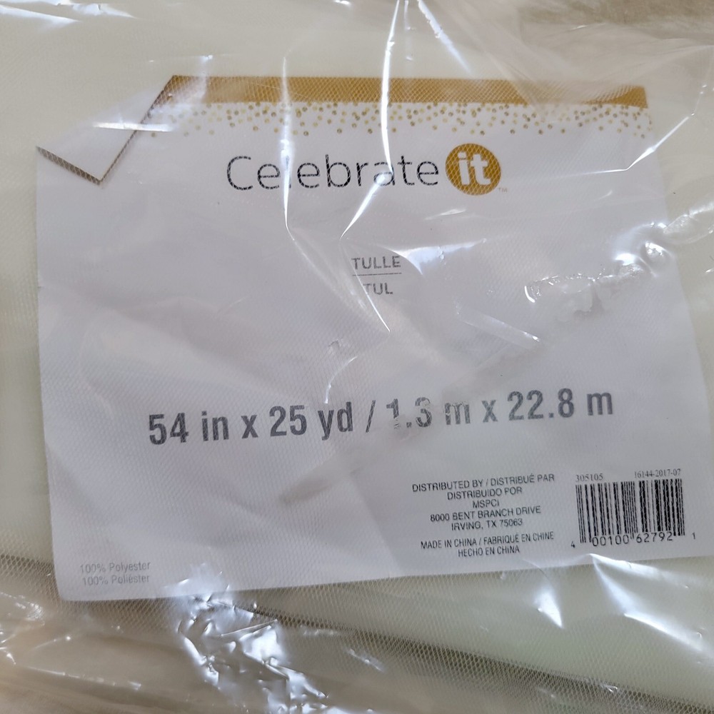 25 Yards of 54” Tulle Fabric by Bolt – Ivory / Off-white