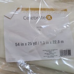 25 Yards of 54” Tulle Fabric by Bolt – Ivory / Off-white