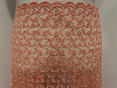 PEACH Embroidery ORGANZA Fabric 58” Width Sold By The Yard
