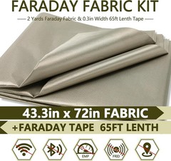 Faraday Fabric 43.3″x72″,EMI Shielding Cloth for Faraday Cage & Curtains