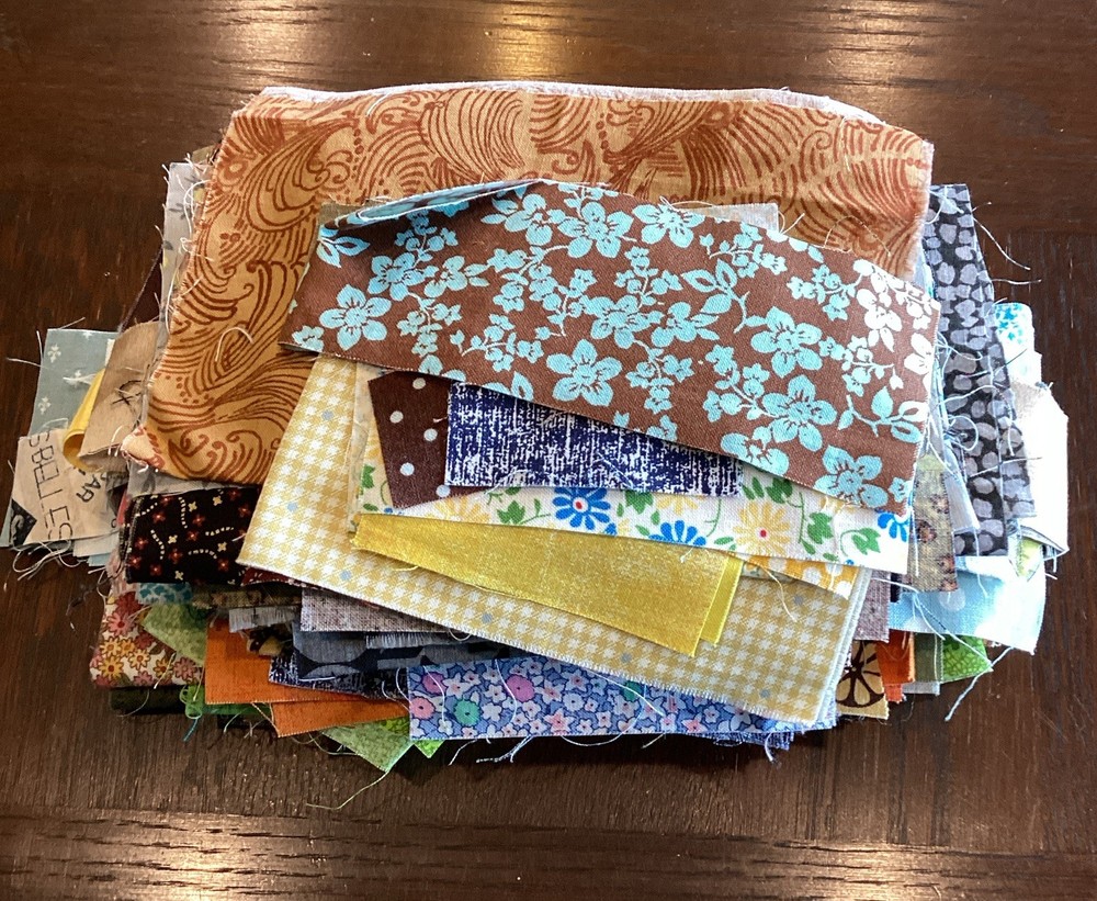Quilting Fabric Scraps Lot 1 Lb Multicolor Mixed Pattern Pieces Quilting Crafts