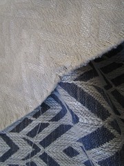 Cervantes Woven Fabric in Navy & Beige Gaston y Daniela 65″L x 55″W Global Geo