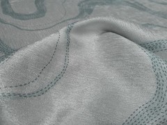 Designer Abstract Silver Gray Pearlescent Velvet WavyTeal Hash Lines BTY Sleek!