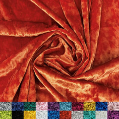 Ice Fabrics Stretch Crushed Velvet Fabric by the Yard, 250 GSM, Orange, 1 Yard