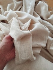 Natural Oatmeal Linen Fabric by yard 6.7Oz Soft Organic Blend —Sewing,Clothing