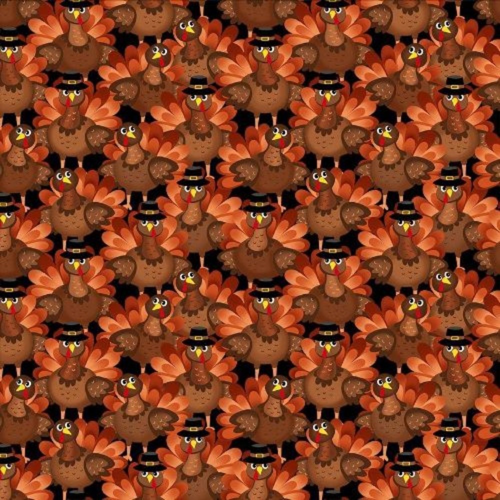 Turkey Time Cotton Fabric Thanksgiving Timeless Treasures By The Yard