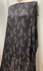100% Silk Georgette Black Soft Purple Speckle Fabric 2.75 Yds Long 46″ Wide