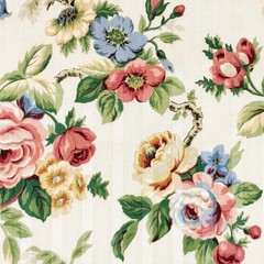 Vintage Mill Creek Floral Pastel MULTI Pink Cotton Drapery Pillow Fabric BTY