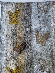 Groundworks Hunt Stonem Fritillery Neutrals Designer 24×24″ Fabric Remnant