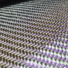 Purple & Silver Metallic 3K Carbon Mixed Fabric Twill Weave Carbon Cloth 250G