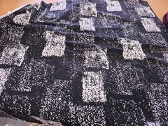 1. 1/2 Yd ITY Knit Fabric Black and White Building Blocks Designer Apparel