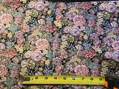 Garden Collectibles VIP Metallic Floral on Black Cotton Quilt Fabric Half Yard