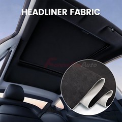 Black Suede Headliner Fabric Foam Backed Car Roof Liner Upholstery 108″ x 60″