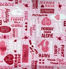 Positively Pink Breast Cancer Fight Like A Girl Plush Minky Fabric BTY