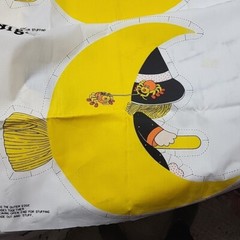 Vintage Fly By Night Witch Halloween Throw Pillow Making Fabric Enough For 2