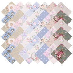 84Pcs 5×5 Fabric Squares for Quilting, Charm Packs for Quilting 5 inch, Flora…
