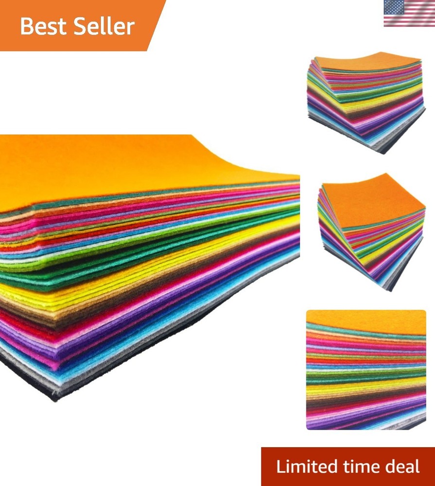 High-Quality 1mm Felt Fabric Sheets – 48 Assorted Colors for Creative Projects