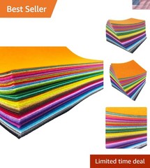 High-Quality 1mm Felt Fabric Sheets – 48 Assorted Colors for Creative Projects