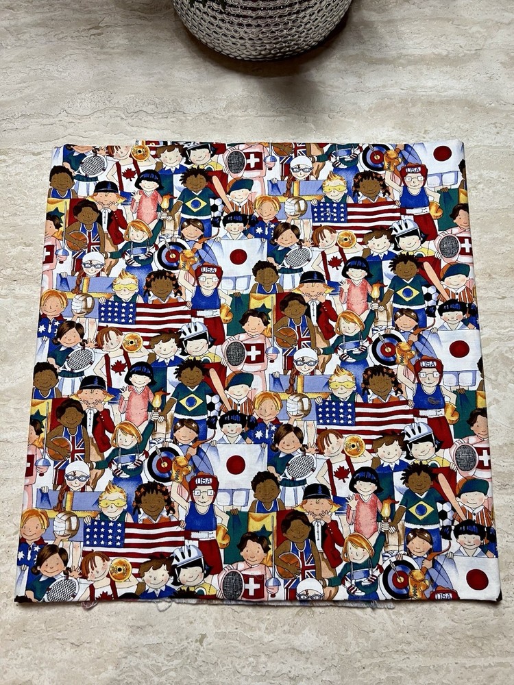 Rare Vintage 1995 Alexander Henry Fabric – “Olympic Kids” (1.8 Yards)