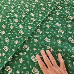 Vintage Wamsutta Christmas Toy Green & White Cotton for Quilting 33 x 36 inches