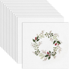 Embroidery Fabric Squares 8X8In, 12 Pcs White Cotton Cloth for DIY Crafts | Embr