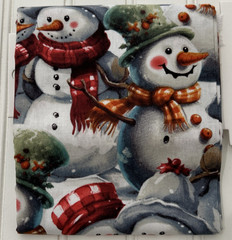 Seasonal Fabric Holiday Snowman Precut 1- Yard 100% Cotton David Textiles New