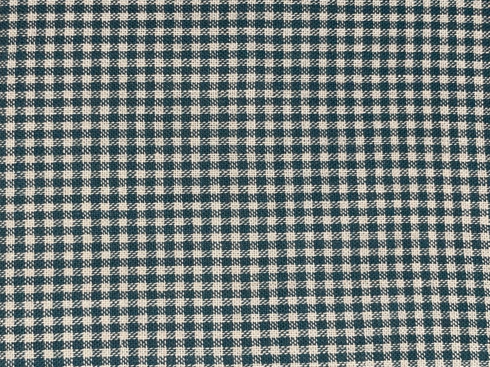 By 1/2 Yd Green & Cream Homespun Check Plaid Cotton Fabric BTHY 14 Checks Inch